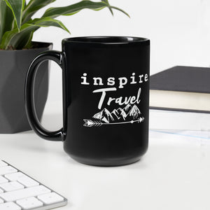 inspire Travel Black Glossy Mug