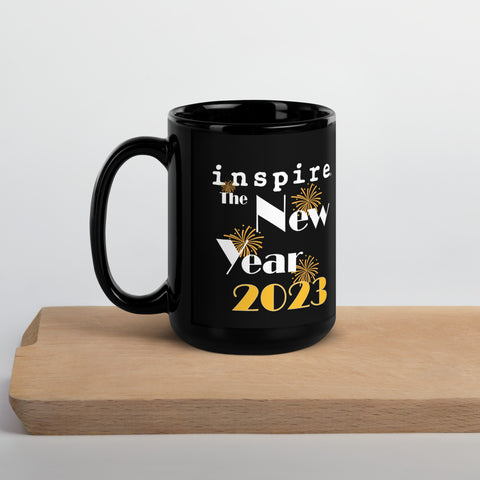 inspire 2023 Fireworks Black Glossy Mug