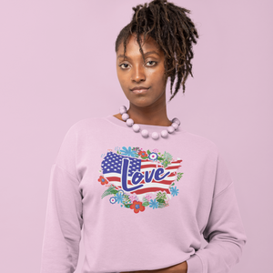 Floral America Unisex Crewneck