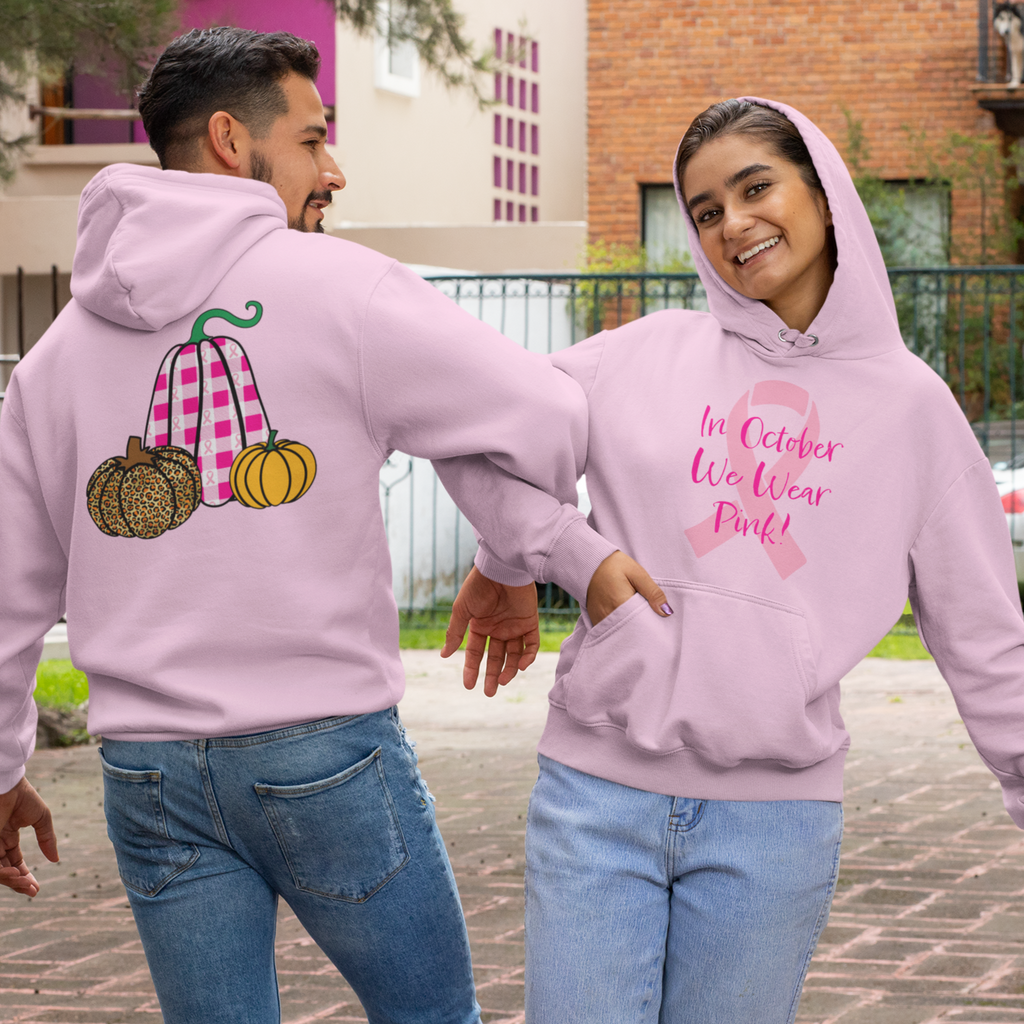 In October We Wear Pink Breast Cancer Awareness Unisex Hoodie EZ