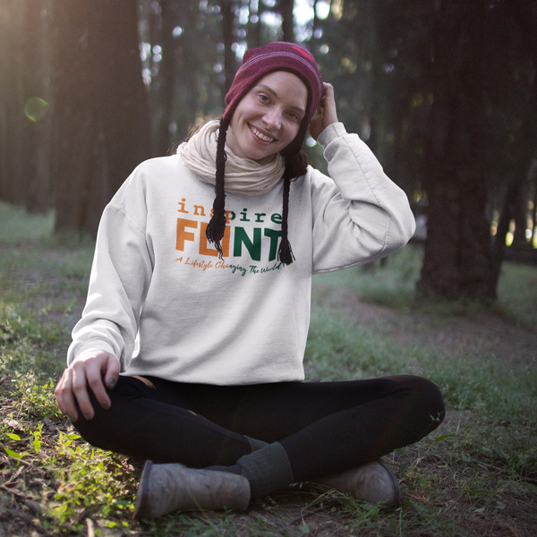 inspire Flint Green and Orange Unisex Sweatshirt