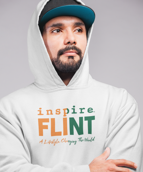 inspire Flint Green and Orange Unisex Hoodie