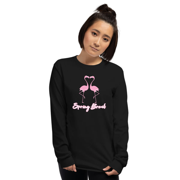 Flamingos In Love Unisex Long Sleeve Shirt