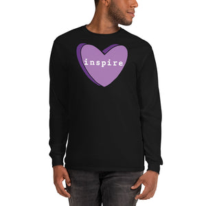 inspire Purple Candy Heart Unisex Long Sleeve Shirt