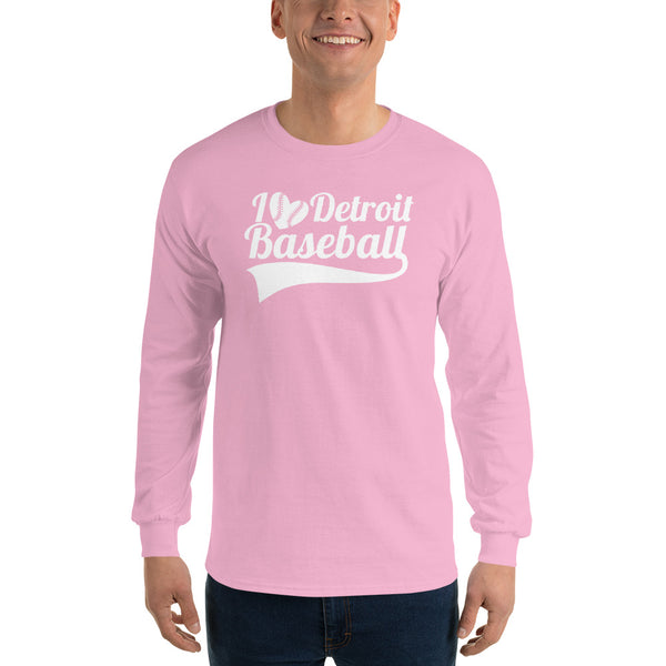 I Love Detroit Baseball Unisex Long Sleeve Shirt