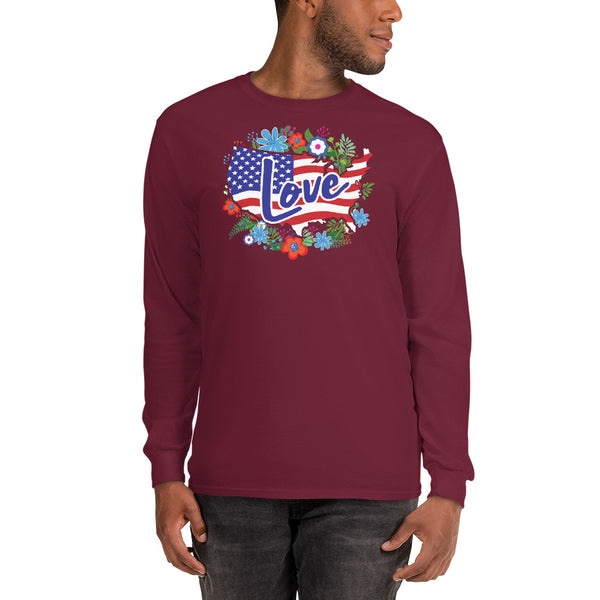 Floral America Unisex Long Sleeve Shirt