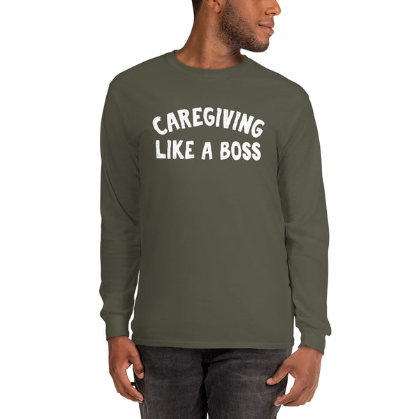 Caregiving Like A Boss Unisex Long Sleeve Shirt