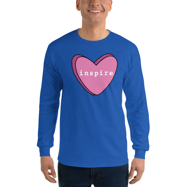 inspire Pink Candy Heart Unisex Long Sleeve Shirt