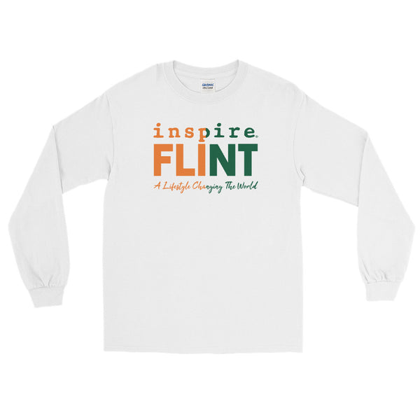 inspire Flint Green and Orange Men’s Long Sleeve Shirt