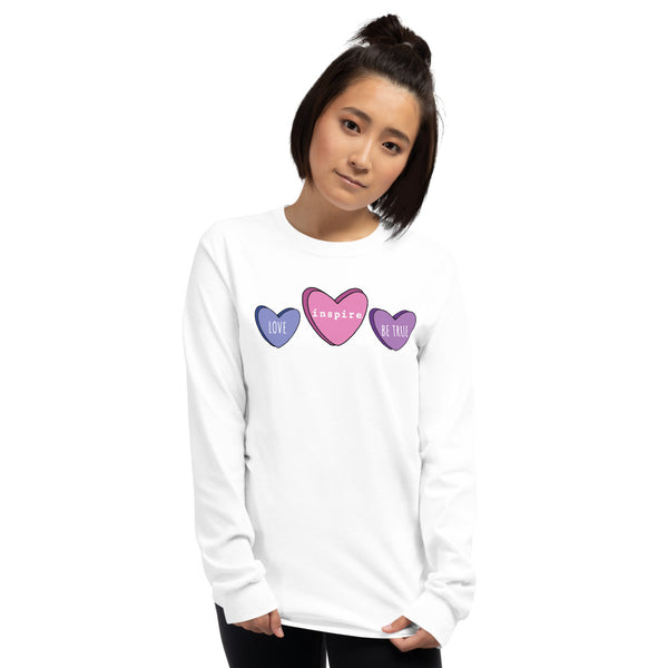 inspire Candy Hearts Unisex Long Sleeve Shirt