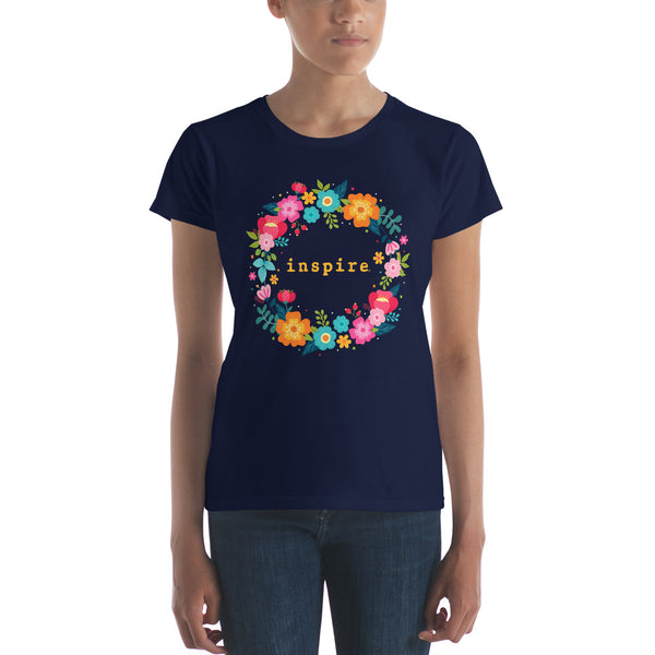 inspire Floral Wreath Women's Short Sleeve T-Shirt