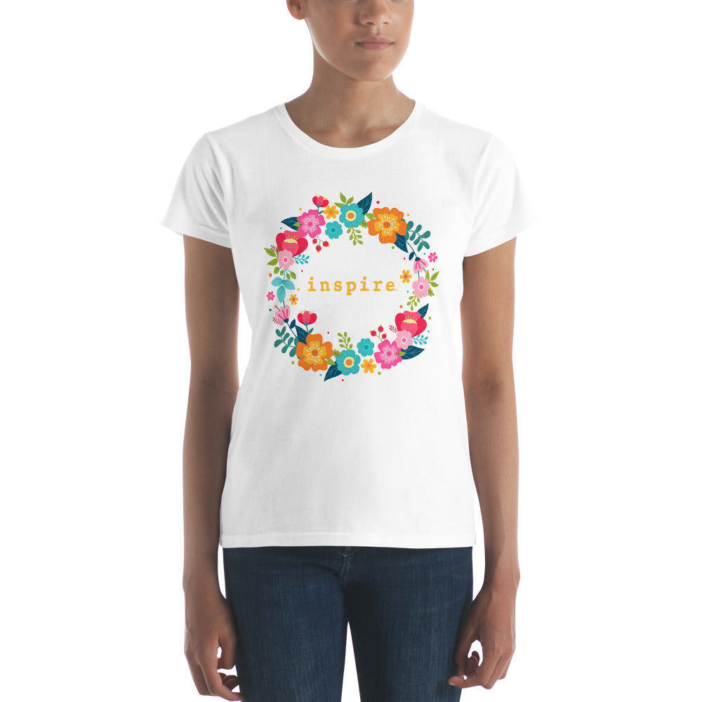 inspire Floral Wreath Women's Short Sleeve T-Shirt