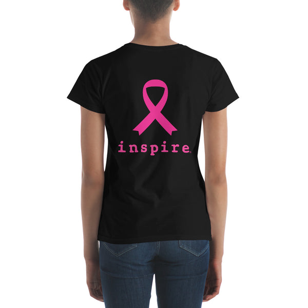 inspire Thin Blue Line Against Breast Cancer Women's short sleeve t-shirt