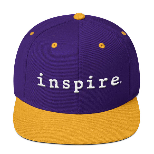 inspire Embroidered Wool Blend Snapback Hat
