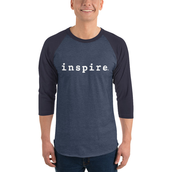 inspire 3/4 sleeve unisex raglan shirt