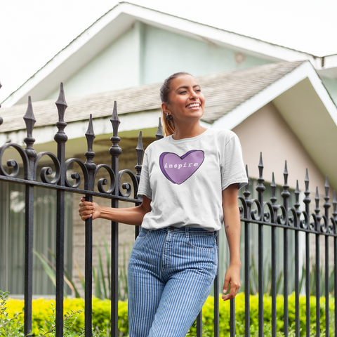 inspire Purple Candy Heart Short-Sleeve Unisex T-Shirt