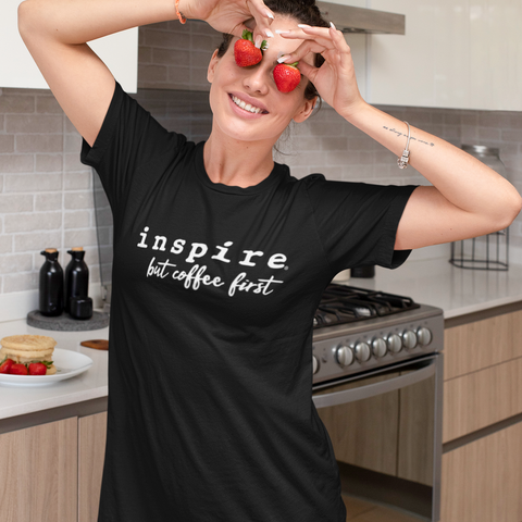 inspire But First Coffee T-shirt dress