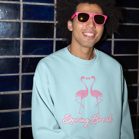 Flamingos In Love Unisex Crewneck