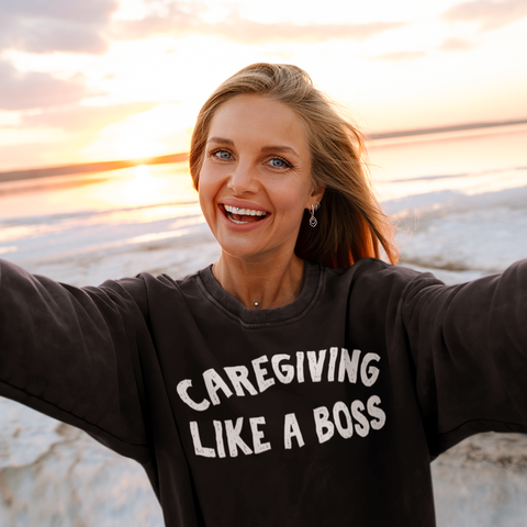 Caregiving Like A Boss Unisex Crewneck