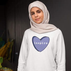 inspire Blue Candy Heart Unisex Crewneck