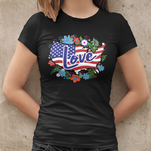 Floral America Short-Sleeve Unisex T-Shirt