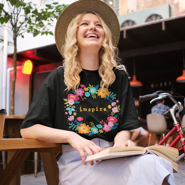 inspire Floral Wreath Short-Sleeve Unisex T-Shirt