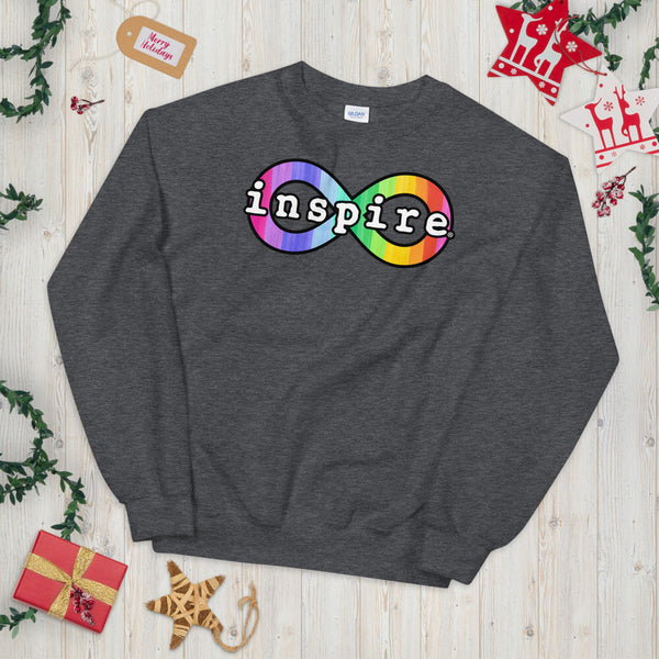 inspire Neurodiversity Awareness Rainbow Infinity Unisex Crewneck