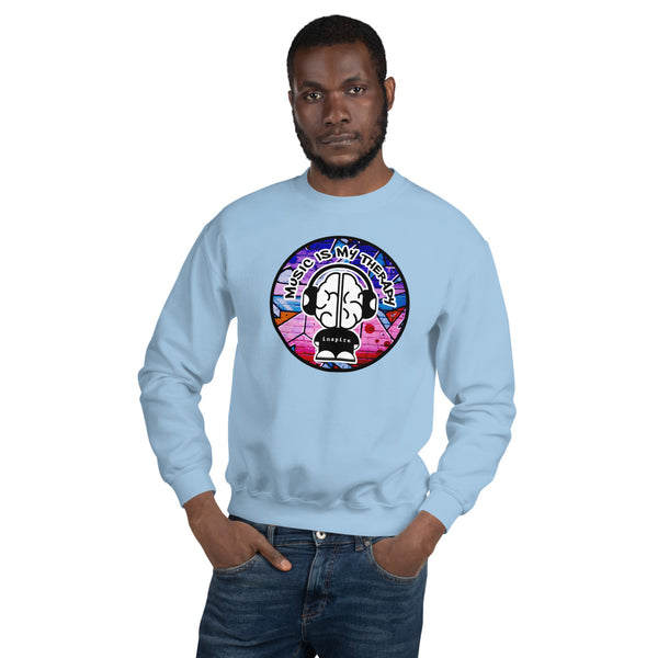 inspire Music Is My Therapy Colored Unisex Crewneck