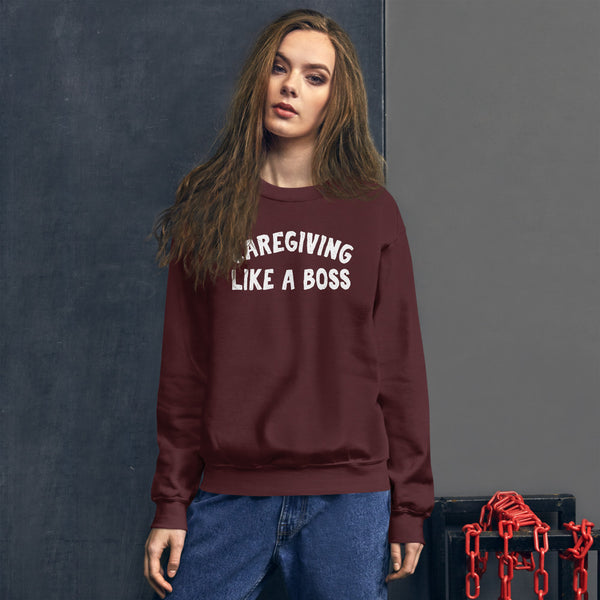 Caregiving Like A Boss Unisex Crewneck