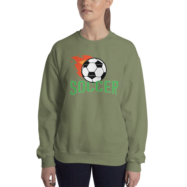 inspire Soccer Ball Flamin' Unisex Crewneck
