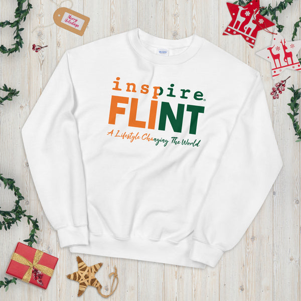 inspire Flint Green and Orange Unisex Sweatshirt