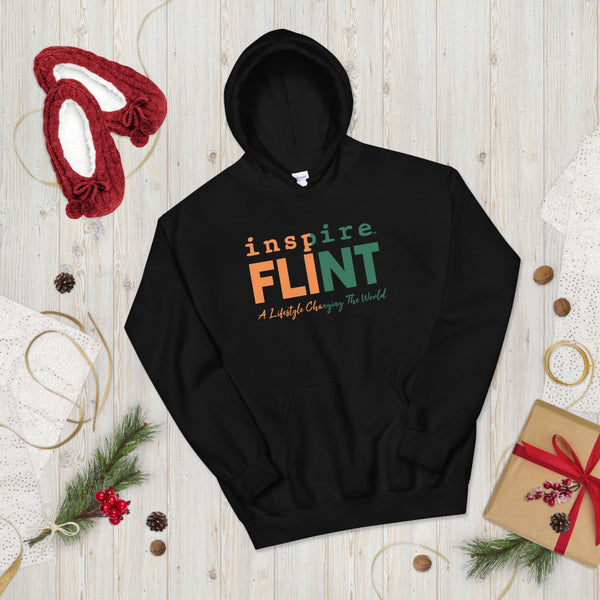 inspire Flint Green and Orange Unisex Hoodie