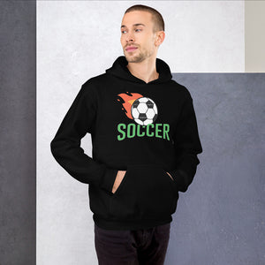 inspire Soccer Ball Flamin' Unisex Hoodie