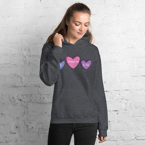 inspire Candy Hearts Unisex Hoodie