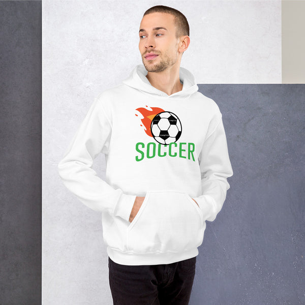 inspire Soccer Ball Flamin' Unisex Hoodie