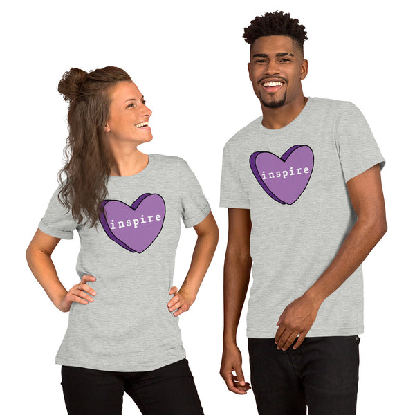 inspire Purple Candy Heart Short-Sleeve Unisex T-Shirt