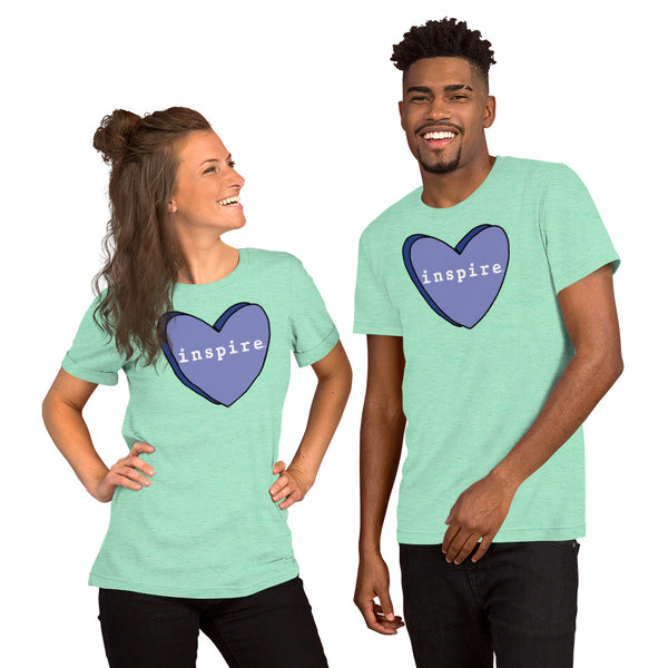inspire Blue Candy Heart Short-Sleeve Unisex T-Shirt