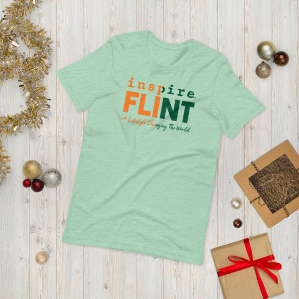 inspire Flint Green and Orange Short-Sleeve Unisex T-Shirt