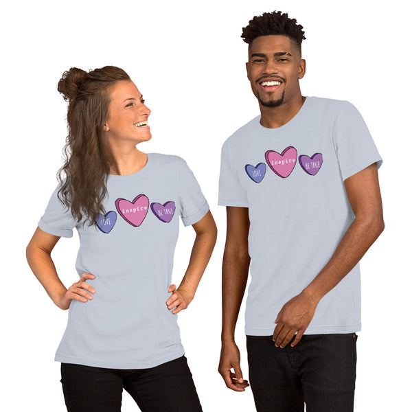 inspire Candy Hearts Short-Sleeve Unisex T-Shirt