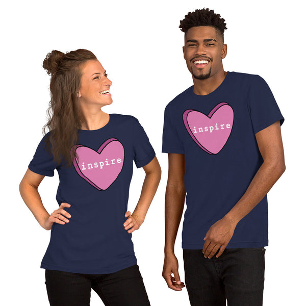 inspire Pink Candy Heart Short-Sleeve Unisex T-Shirt