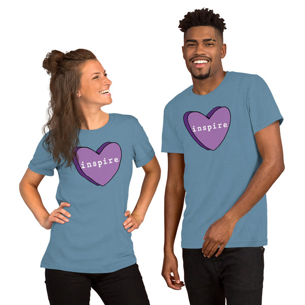 inspire Purple Candy Heart Short-Sleeve Unisex T-Shirt