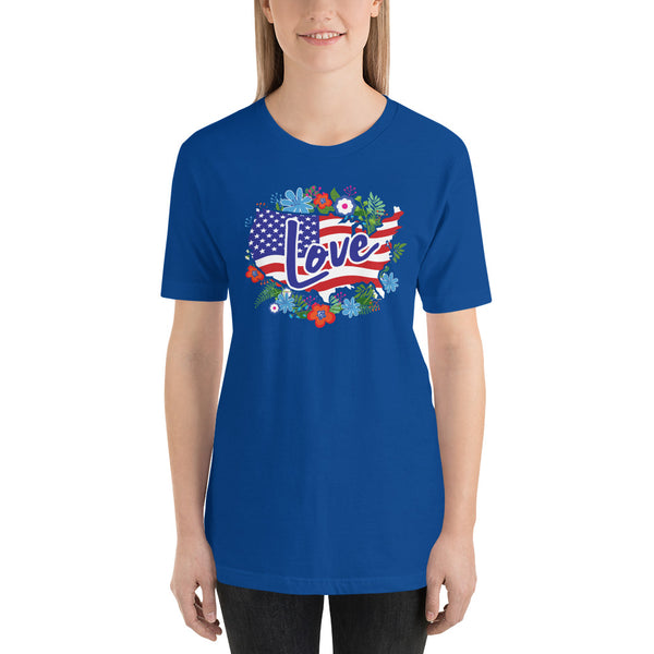 Floral America Short-Sleeve Unisex T-Shirt