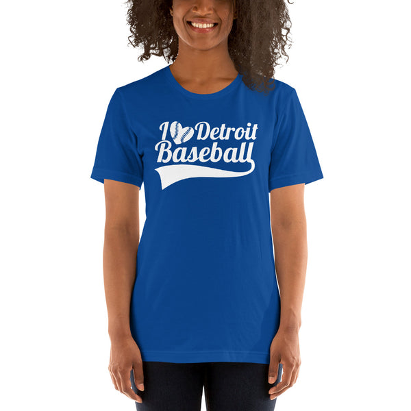 I Love Detroit Baseball Short-Sleeve Unisex T-Shirt