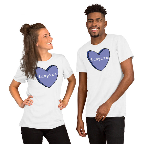 inspire Blue Candy Heart Short-Sleeve Unisex T-Shirt