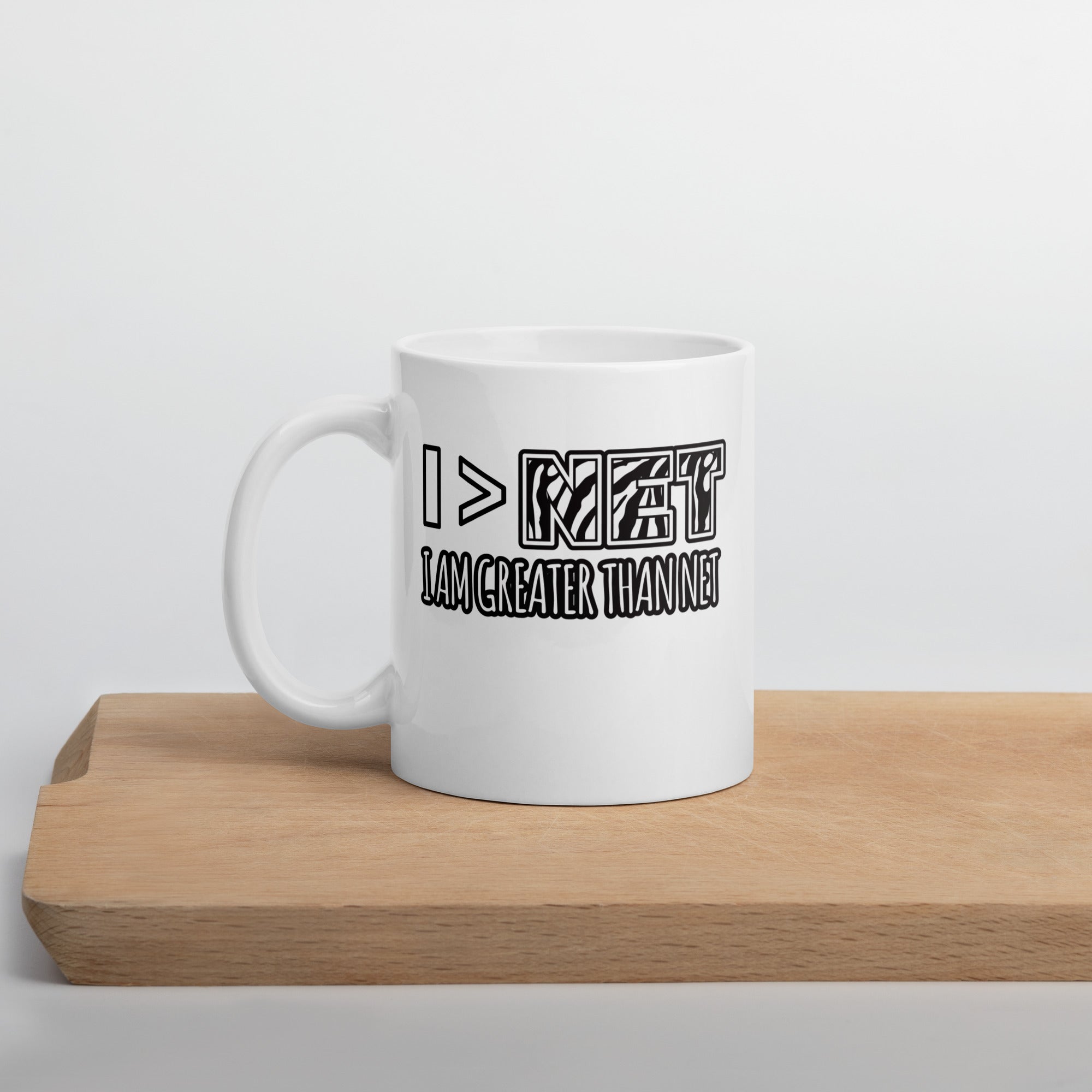 I Am Greater Than White glossy mug