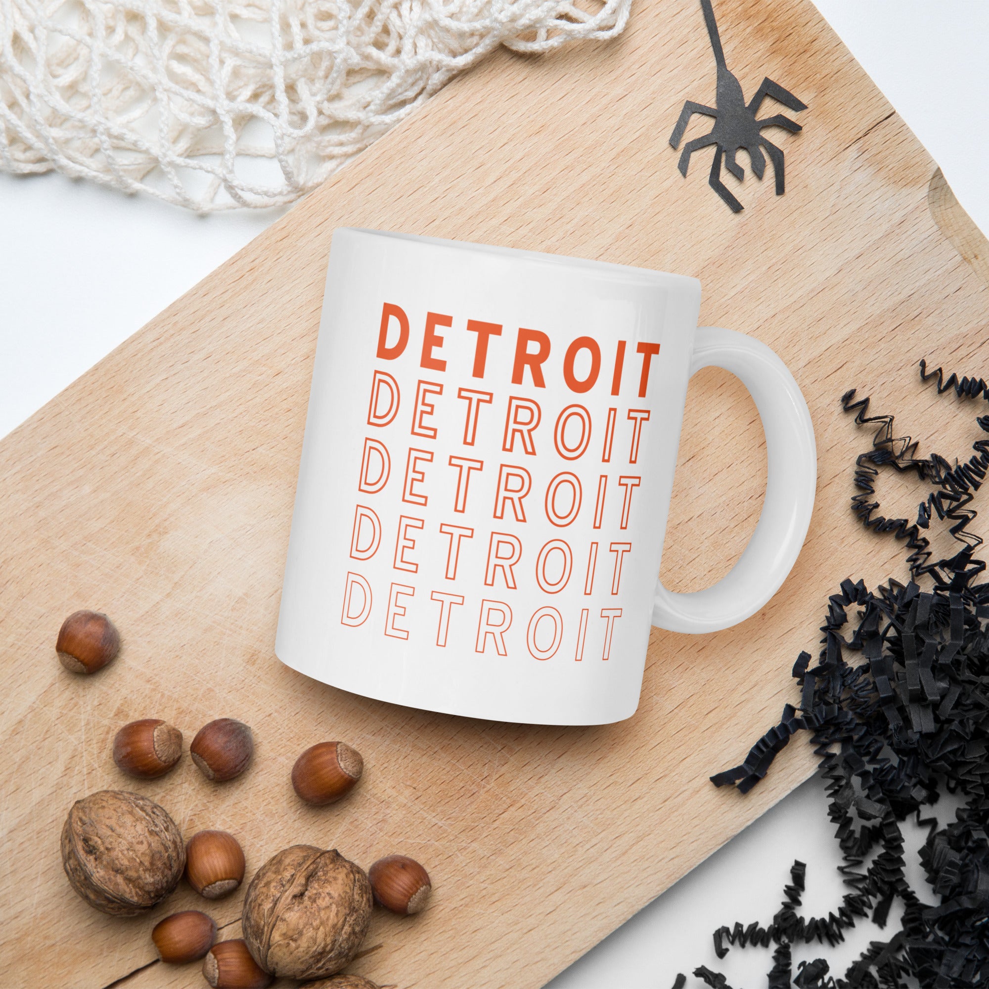 Detroit Fade White glossy mug