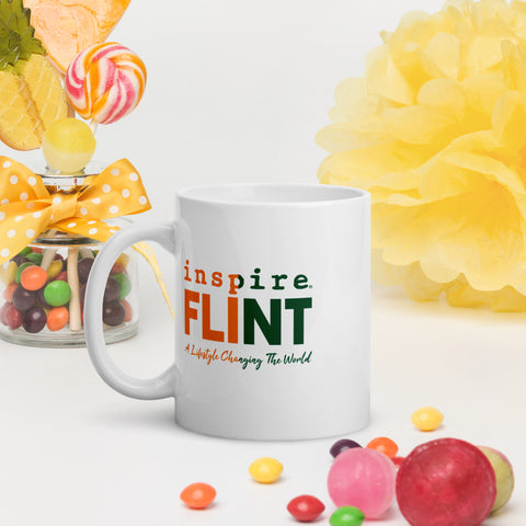 inspire Flint Orange and Green White glossy mug