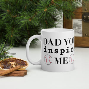 inspire Dad White glossy mug