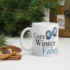 inspire Cozy Winter Vibes White glossy mug
