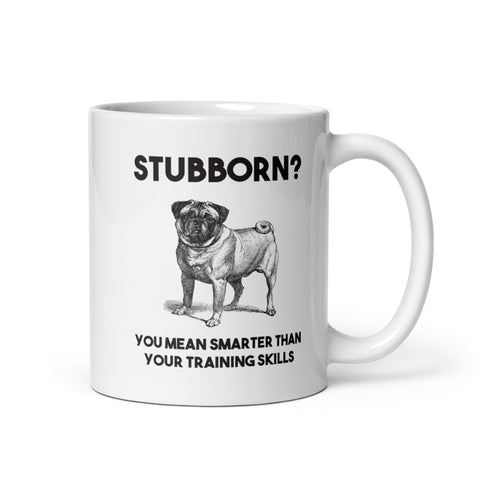 Pug Training White glossy mug